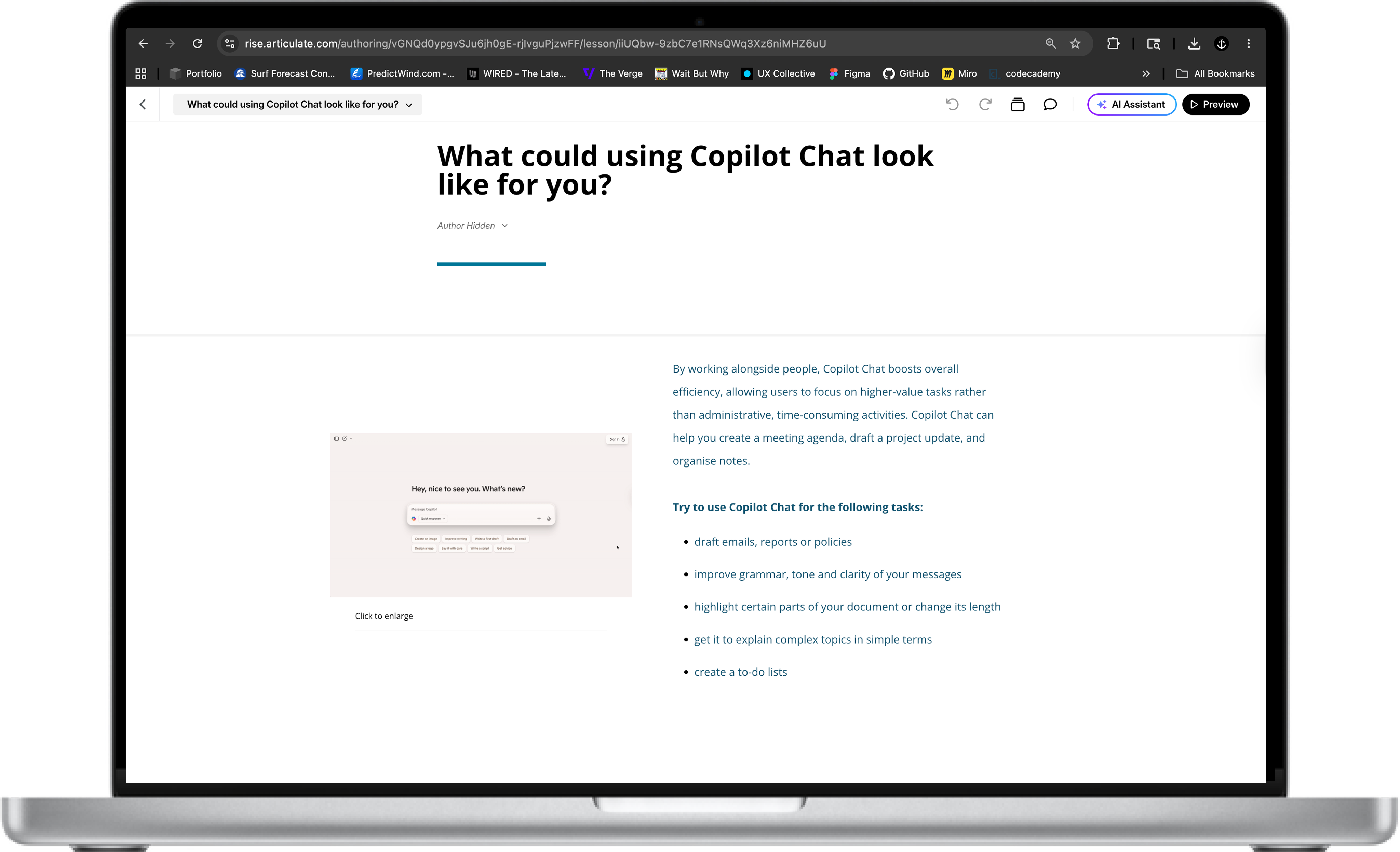 Copilot Chat module - How to get best results with visual content