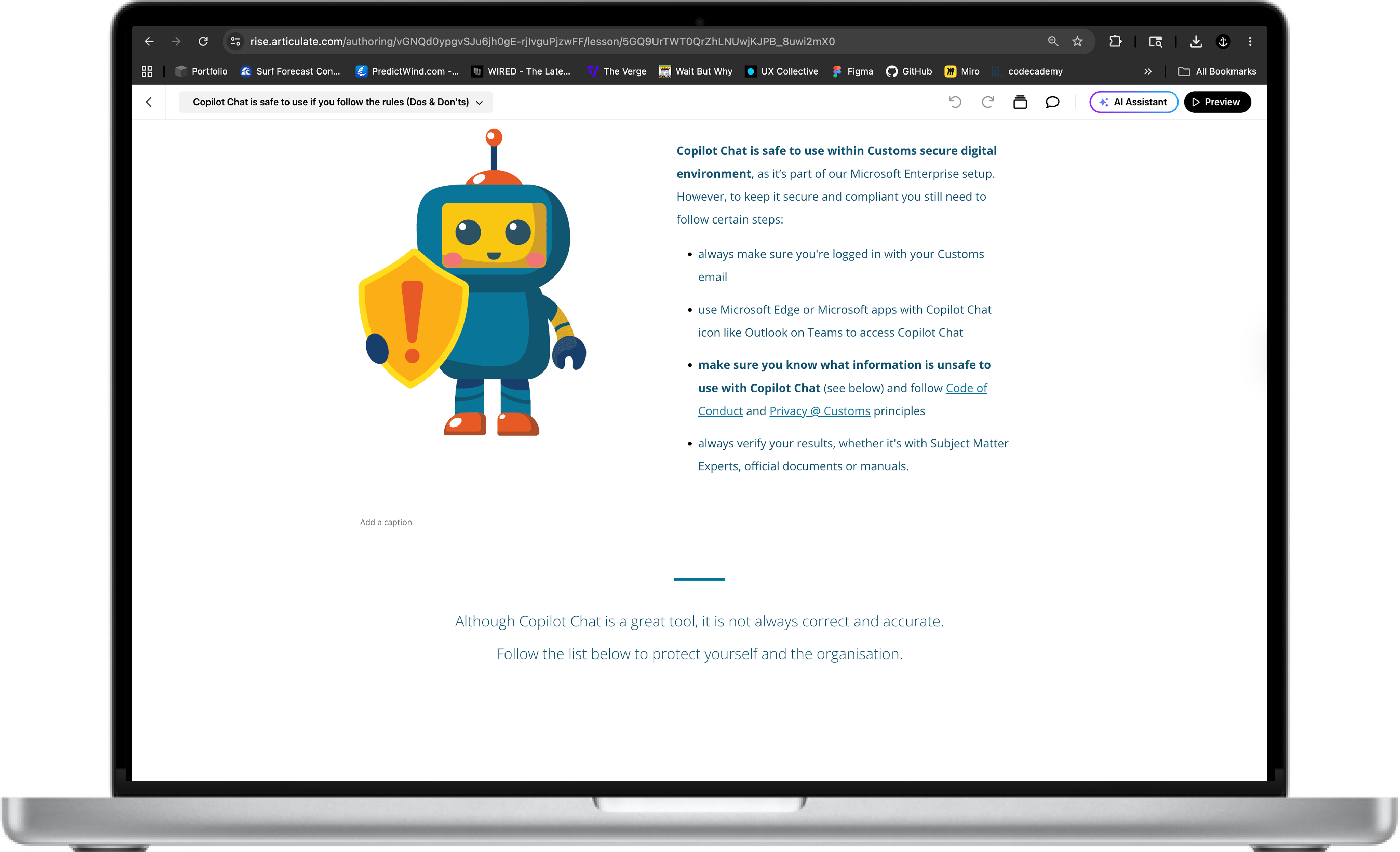 Copilot Chat module - Dos and Don'ts slide